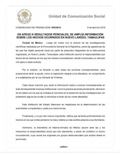 Carta_resultado pericialesde familia acribillada por Marina