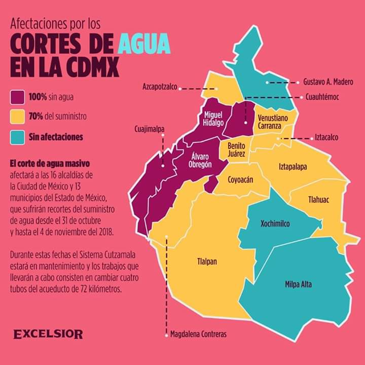 MAPA: Cortés de AGUA en la CDMX. Noticias en tiempo real
