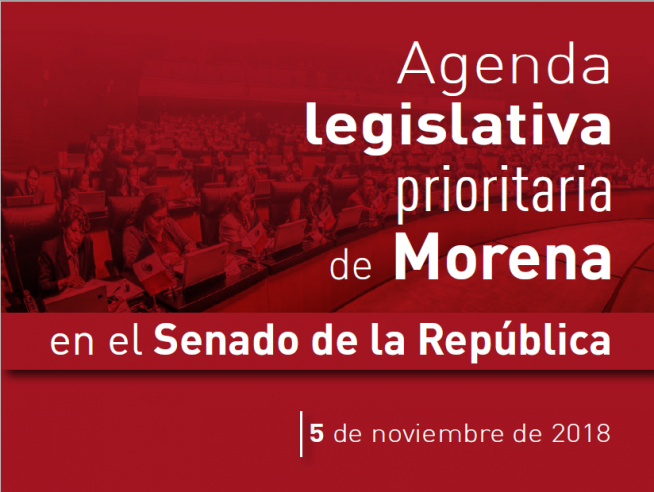 Texto Íntegro: AGENDA LEGISLATIVA DE MORENA EN EL SENADO. Noticias en tiempo real