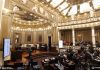 PUEBLA Pue., 01 Julio 2015.- Mario Rincón y Pablo Montiel Solana durante la Sesión Ordinaria del Congreso del Estado.