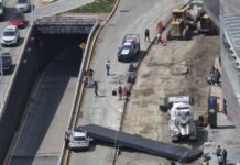 VIDEO: Cae ESTRUCTURA METÁLICA sobre una camioneta en PASEO INTERLOMAS